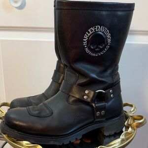 Harley-Davidson Willie G Blaxk Men’s Black Leather Motorcycle Boots